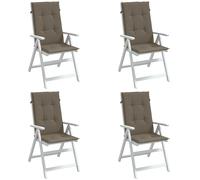 vidaXL Cojines silla respaldo alto 4 uds tela taupe melange 120x50x4cm