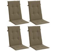vidaXL Cojines para silla respaldo alto 4 uds 120x50x4 cm Tela Taupe Melange