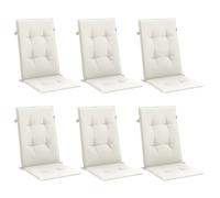 vidaXL Cojines para silla respaldo alto 6 uds tela crema melange 120x50x4 cm