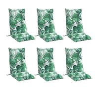 Cojines de Silla Vidaxl con Respaldo Alto 6 Uds Tela Oxford Color Antracita Leaf print