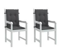 vidaXL Cojines silla respaldo bajo 2 ud tela gris antracita melange