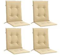 vidaXL Cojines para silla respaldo bajo 4 uds Tela Beige Melange 100x50x4 cm