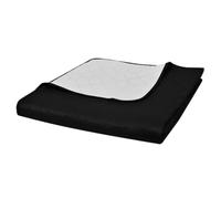 vidaXL Colcha Acolchada a Doble Cara Negro Blanco 170x210 cm