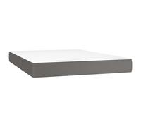 Colchón De Muelles Ensacados Firmeza Media Cuero Sintético Gris 140x190x20 Cm Vidaxl