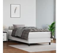 vidaXL Colchón de muelles ensacados firmeza media cuero sintético blanco 90x200x20cm
