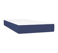 vidaXL Colchón de Muelles Ensacados Firmeza Media Individual Somier Tapizado Acolchado Dormitorio Habitación Mueble Funda Cremallera Tela Azul 90x190x20 cm