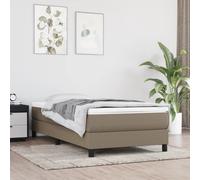 vidaXL Colchón de muelles ensacados firmeza media tela gris taupe 120x190x20 cm