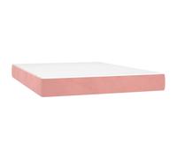 vidaXL Colchón de muelles ensacados firmeza media terciopelo rosa 140x190x20 cm