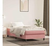 Vidaxl colchón de muelles ensacados terciopelo rosa 90x200x20 cm