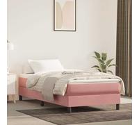 vidaXL Colchón muelles ensacados para niños firmeza media terciopelo rosa 80x160 cm