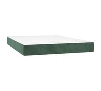 vidaXL Colchón muelles ensacados terciopelo verde oscuro 140x190x20 cm
