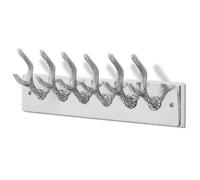 vidaXL Colgador de aluminio con ganchos para ropa, abrigos (Plateado)