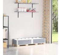 vidaXL Collar de palet madera maciza de pino gris 150x50 cm