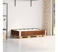 vidaXL Collar de Palet Madera Maciza de Pino marrón 120x80 cm, collarín de palets, Caja de Palet, Marco de apilamiento de palets, Collar de palés