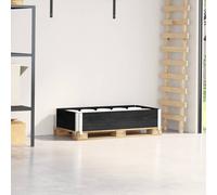 vidaXL Collar de palet madera maciza de pino negro 100x50 cm