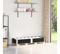 vidaXL Collar de palet madera maciza de pino negro 150x50 cm