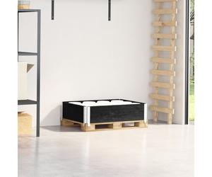 vidaXL Collar de palet madera maciza de pino negro 80x60 cm