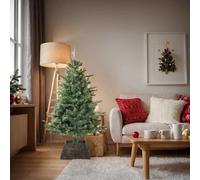 vidaXL Collar para árbol de Navidad Negro 50 x 50 x 25 cm, Sala de Estar, decoración Moderna, Falda de árbol Cuadrada, Adorno Duradero, Base Decorativa, Collar Festivo