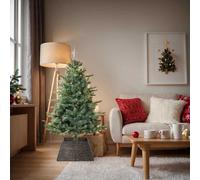 vidaXL Collar para árbol de Navidad Negro 60 x 60 x 28 cm, Sala de Estar, decoración Moderna, Falda de árbol Cuadrada, Adorno Duradero, Base Decorativa, Collar Festivo