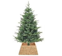 vidaXL Collar para árbol de Navidad Marrón 70 x 70 x 28 cm, Sala de Estar, decoración Moderna, Falda de árbol Cuadrada, Adorno Duradero, Base Decorativa, Collar Festivo