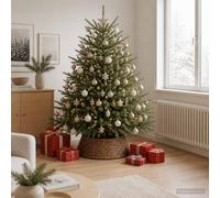 vidaXL Collar para árbol de Navidad Redondo Marrón Ø 75 x 25 cm