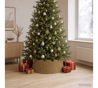 vidaXL Collar para árbol de Navidad Redondo Natural Ø 90 x 28 cm