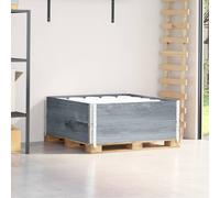 vidaXL Collares de palets 2 uds madera maciza de pino gris 100x100 cm