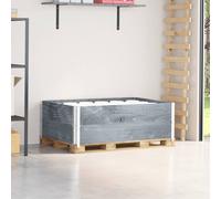 vidaXL Collares de palets 2 uds madera maciza de pino gris 120x80 cm