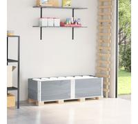 vidaXL Collares de palets 2 uds madera maciza de pino gris 150x50 cm
