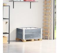 vidaXL Collares de palets 2 uds madera maciza de pino gris 80x60 cm