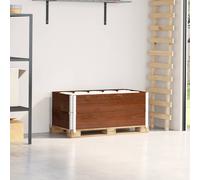 vidaXL Collares de palets 2 uds madera maciza de pino marrón 100x50 cm