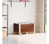 vidaXL Collares de palets 2 uds madera maciza de pino marrón 80x60 cm