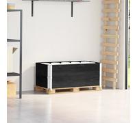 vidaXL Collares de palets 2 uds madera maciza de pino negro 100x50 cm