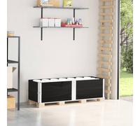 vidaXL Collares de palets 2 uds madera maciza de pino negro 1050x50 cm