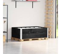 vidaXL Collares de palets Madera maciza de pino 120x80 cm Negro 2 uds