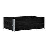 vidaXL Collares de palets 2 uds Madera Maciza de Pino Negro 120x80 cm, collarín de palets, Caja de Palet, Marco de apilamiento de palets