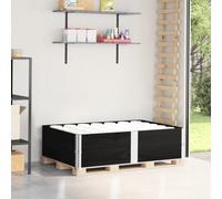 vidaXL Collares de palets 2 uds madera maciza de pino negro 150x100 cm