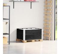 vidaXL Collares de palets 2 uds madera maciza de pino negro 80x60 cm