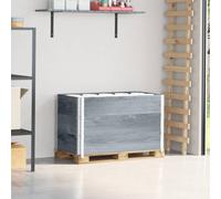 vidaXL Collares de palets 3 uds madera maciza de pino gris 100x50 cm