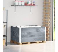vidaXL Collares de palets 3 uds madera maciza de pino gris 120x80 cm