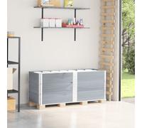 vidaXL Collares de palets 3 uds madera maciza de pino gris 150x50 cm