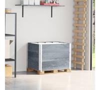 vidaXL Collares de palets 3 uds madera maciza de pino gris 80x60 cm