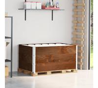 vidaXL Collares de palets 3 uds madera maciza de pino marrón 120x80 cm