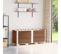 vidaXL Collares de palets 3 uds madera maciza de pino marrón 150x50 cm