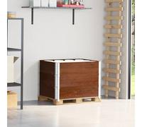 vidaXL Collares de palets 3 uds madera maciza de pino marrón 80x60 cm