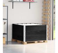 vidaXL Collares de palets 3 uds madera maciza de pino negro 100x100 cm