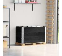 vidaXL Collares de palets 3 uds madera maciza de pino negro 100x50 cm