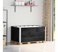 vidaXL Collares de palets 3 uds madera maciza de pino negro 120x80 cm