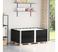 vidaXL Collares de palets 3 uds madera maciza de pino negro 150x100 cm