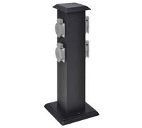 vidaXL Columna negra con enchufes para el jardín